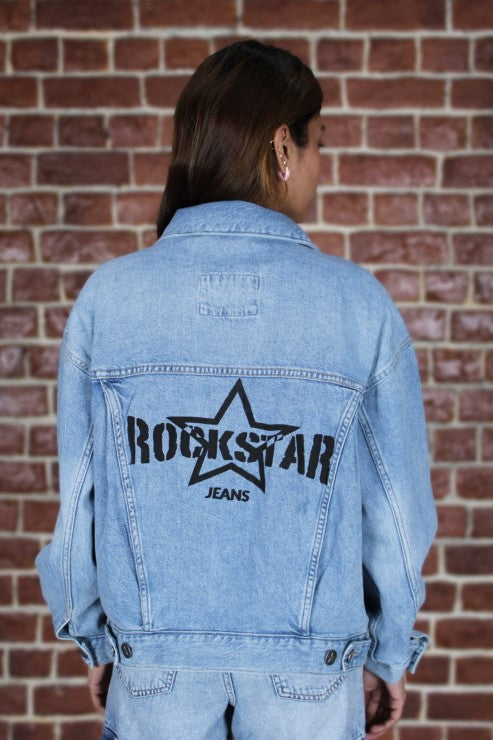 Drop Shoulder Denim jacket Acid Wash